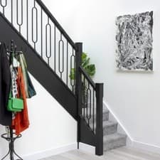 Image of Iron Black Round Frame Spindles – Modern Metal Stair Balusters (1117mm x 12.5mm)