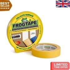 Image of Frog Tape Yellow Delicate Surface Painters Masking Tape 24mm x 41.1m. Indoor and
