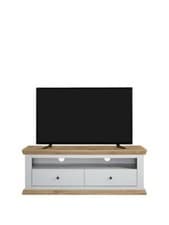 Image of Burford Wide TV Unit Fits Up to 60 Inch TV with Grey and Oak Finish Living Room