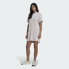 Image of ADIDAS Originals Women's Tennis Luxe Tee Dress Pink Cotton H56459 UK 4 6 8 10
