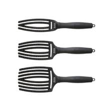 Image of Olivia Garden FingerBrush Care Iconic Black with Boar and Nylon Bristles