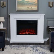 Image of Modern Electric Fire Suite - 30"/34" Remote Inset Fireplace with Surround