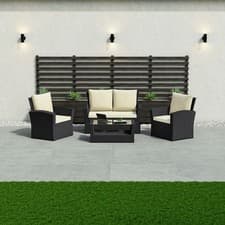 Image of Rattan Garden Furniture 4 Piece Chairs Sofa Coffee Table Patio UKFR Outdoor Set
