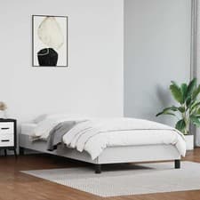 Image of Bed Frame without Mattress White 90x190 cm Single Single Faux Leather