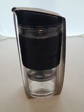 Image of Bodum Dual Walled Travel Press Set Mug with Plunger 0.35L Black - 11102-01S