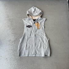 Image of NWT Harley Davidson Studded Sleeveless Hooded Zip Up Sweatshirt Women's 1X