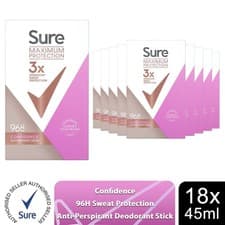 Image of Sure Women Maximum Anti-Perspirant Deodorant Cream Stick Confidence 45ml, 18 PK