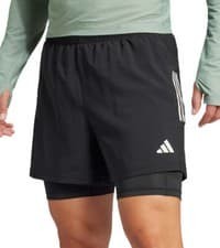 Image of adidas Own The Run ClimaCool Mens Running Shorts Black 2 In 1 Twin Short Sports