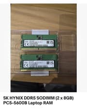 Image of SK Hynix DDR5 5600mhz SODIMM Laptop RAM 2x8GB PC5-5600B