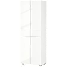 Image of HOMCOM Kitchen Cupboard Storage Cabinet Push Open Doors and Drawers, White