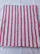 Image of Indian Beautiful Pink Floral Handmade Block Print Kantha Quilt Bedding Throw Art