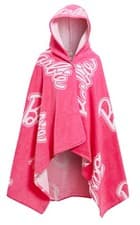 Image of Girls Barbie Hooded Towel Kids Poncho Pink Beach Towel Bath Towel Swimming Wrap