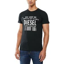 Image of Mens T-Shirt DIESEL T DIEGO B6 Crew Neck Short Sleeve Casual Cotton Black Tee