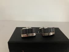 Image of Ted Baker Cufflinks Black Silver in original box
