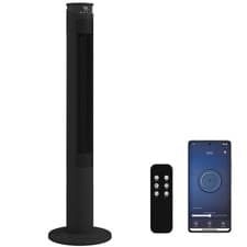 Image of HOMCOM Tower Fan with WiFi Control 116 cm Black