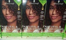 Image of 3 x Schwarzkopf Natural & Nourishing Permanent Hair Colour 585 Dark Red Brown