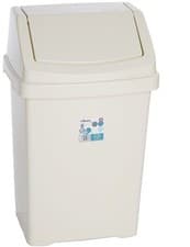 Image of 50 LITRE SQUARE PLASTIC SWING DUST RUBBISH BIN OFFICE HOME KITCHEN 7 COLOUR LID