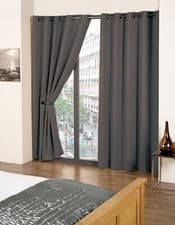 Image of Thermal Thick Blackout Curtains 2 Panel Ready Made Eyelet Ring Top Curtains Cali