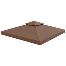 Image of 3 x 3m Gazebo Canopy Replacement Cover 2Tier Roof Top Spare Part Coffee TOP C...