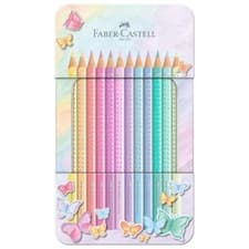 Image of Faber-Castell Sparkle Colour Pencil Pastel Tin (12pc)