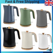 Image of Black And white Wood Textured Scandi Fast Boil Kettle 1.7L