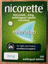 Image of Nicorette MicroTab 2mg 100 Sublingual Tablets