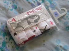 Image of M&S 5 Pairs Size 8 BIKINI Brief Cotton Lycra Knickers White with Stars & Orchids