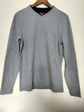 Image of V-Neck Sweater, Mottled Blue-Gray and Navy Blue, Faded Glory® Brand, Men's Small