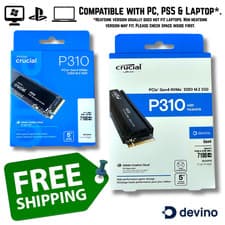 Image of Crucial P310 1TB 2TB 4TB Heatsink Gen4 M.2 NVMe SSD 7100 MB/s NAND Laptop PC PS5