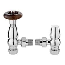 Image of Chelsea Traditional Angled TRV Radiator Valve | Chrome Thermostatic 15mm Heating