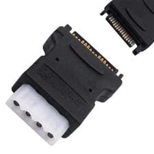 Image of SATA Power to Molex LP4 Adapter Cable – Convert SATA 15-Pin to 4-Pin – UK
