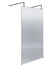 Image of Balterley Contemporary Bathroom 8mm Fluted Glass Wetroom Screen with Arms & Feet