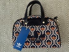 Image of Adidas Originals Mini Bowling Bag Faux Leather Trefoil MONOGRAM PRINT