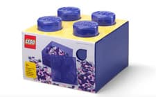 Image of lego cube storage box 2x2 cube stackable4 knob brick blue