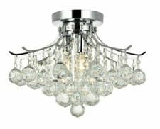 Image of Chandelier Crystal Balls Flush Mount Ceiling Light Chrome Bathroom Bedroom 16"