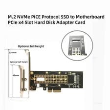 Image of PCI-E 3.0 X4 Lane Host Adapter Converter Card M.2 M Key SSD To Nvme+Fan