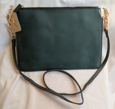 Image of New Accessorize Green Bag Gold Chain Across Body Day Handbag Rectangle Monsoon