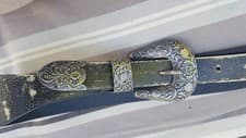 Image of Silver Buckle with Worn Look Belt Firetrap Size M New Unused