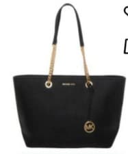 Image of michael kors black large shania tote bag 