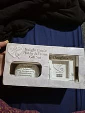 Image of Daughter Gift Set Candle Holder Frame Said With Sentiment Inspirational