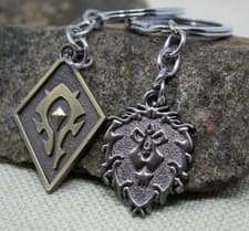 Image of World of Warcraft Horde and Alliance Key Ring UK Stock