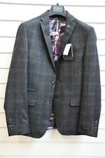 Image of New Ted Baker charcoal check suit jacket REG UK 40