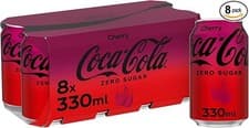 Image of Coca-Cola Zero Sugar Cherry 8 x 330ml Cans | Sugar Free Soft Drink Pack