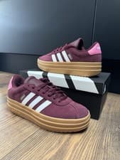 Image of Adidas VL Court Bold Trainers UK 4 Shadow Red Rose Pink Platform Shoes BNWT Box