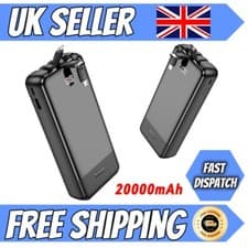 Image of Power Bank with Built-in Cables,20000mAh Portable Charger Fast Charging Battery