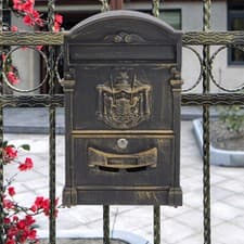 Image of Large Vintage Outdoor Lockable-Letter-Post Box Mailbox Wall Mounted Secure Mail