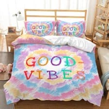 Image of Home Gift Bedding Set 2/3Pcs Tie-dye Quilt Duvet Cover Single Double King Size