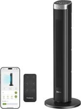 Image of Pureborne 36" Smart Tower Fan, App & Touch Control, Silent Fan LED Display Black