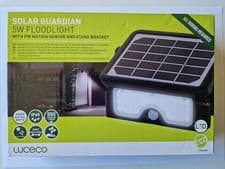Image of Luceco LED Solar Guardian PIR Sensor Floodlight 550 Lumen IP65 4000K Black 5Watt