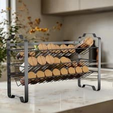 Image of Spice Rack 2 Tier Herb Jar Free Standing Kitchen Storage Organiser Shelf Holder